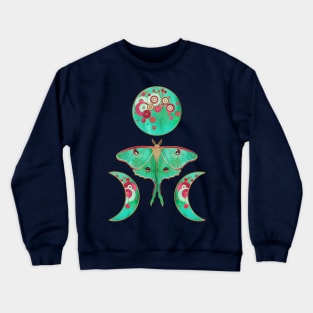 Luna Moth and Triple Moon Crewneck Sweatshirt